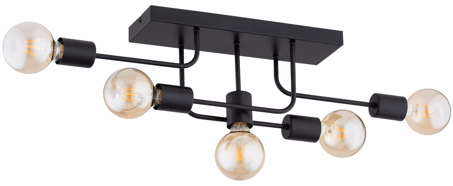 Lampada da soffitto GOISA nera 5xE27x15W in metallo, dimensioni: 19x12,5x79 cm, IP20, Alfa
