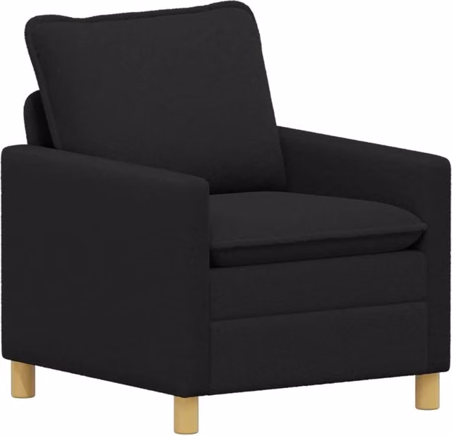 Divano moderno Design In nero in tessuto con coperture rimovibili L: 81 cm, P: 76 cm, H: 87,5 cm
