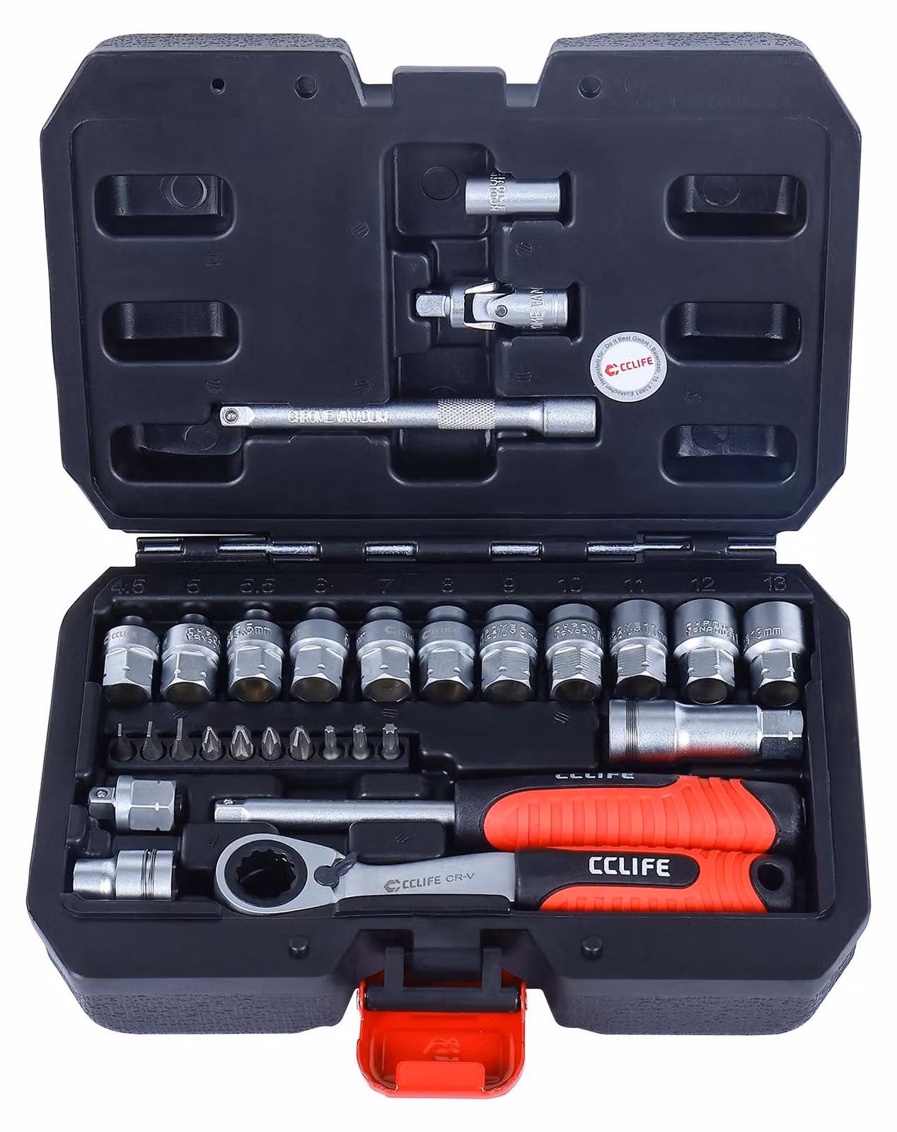 Set di chiavi a bussola da 29 pezzi, 1/4", da 4,5 a 13 mm