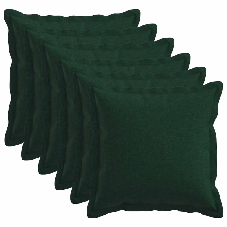 Set di 6 federe quadrate vidaXL HOUTEN in poliestere, colore verde, 45 x 45 cm