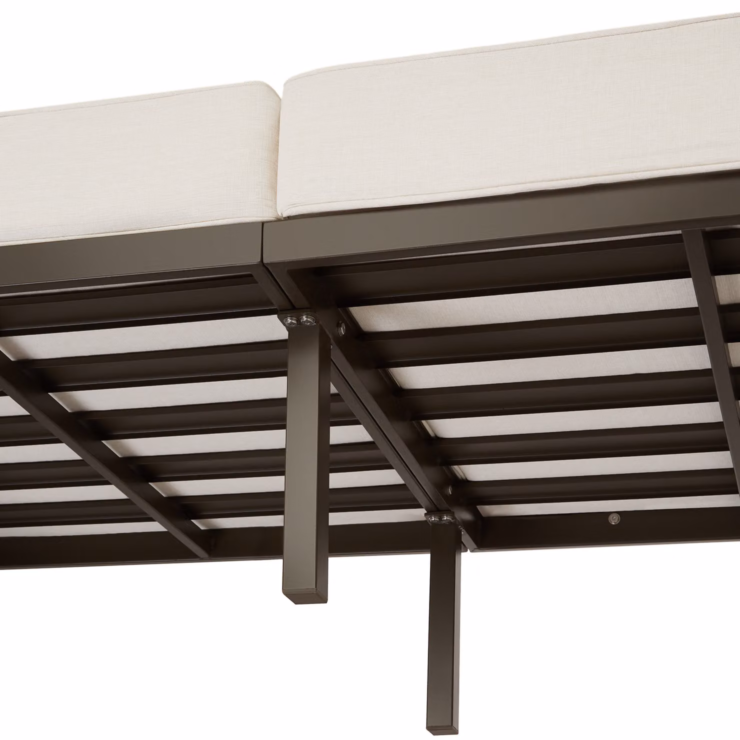 Divano lounge da giardino Tectake a 2 posti con imbottitura in schiuma e coperture rimovibili, marrone e beige – 1