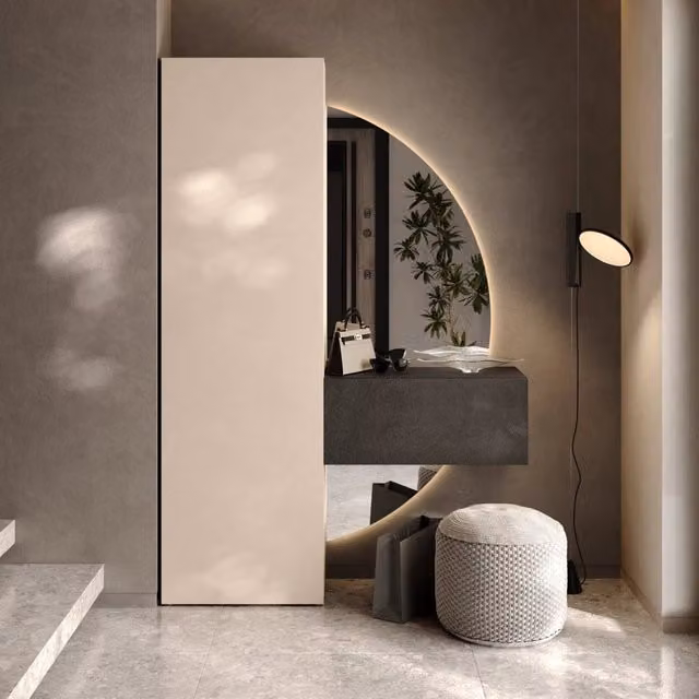 Faicchio, Mobile da Ingresso 15 Paia Made in Italy, 123x30x186h cm Bianco Crema