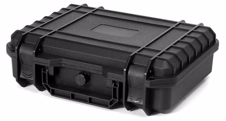 Custodia portatile impermeabile per utensili – Scocca protettiva robusta, dimensioni 25×20×7,4 cm – Materiale: ABS – Con inserto in schiuma – Contenitore per riporre fotocamere e utensili – Colore: nero