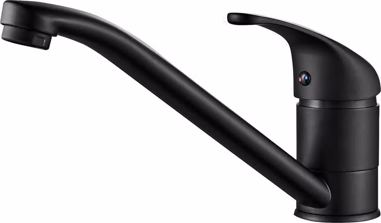 Rubinetto da cucina nero Miscelatore monocomando girevole a 360° con cartuccia in Vetroceramica