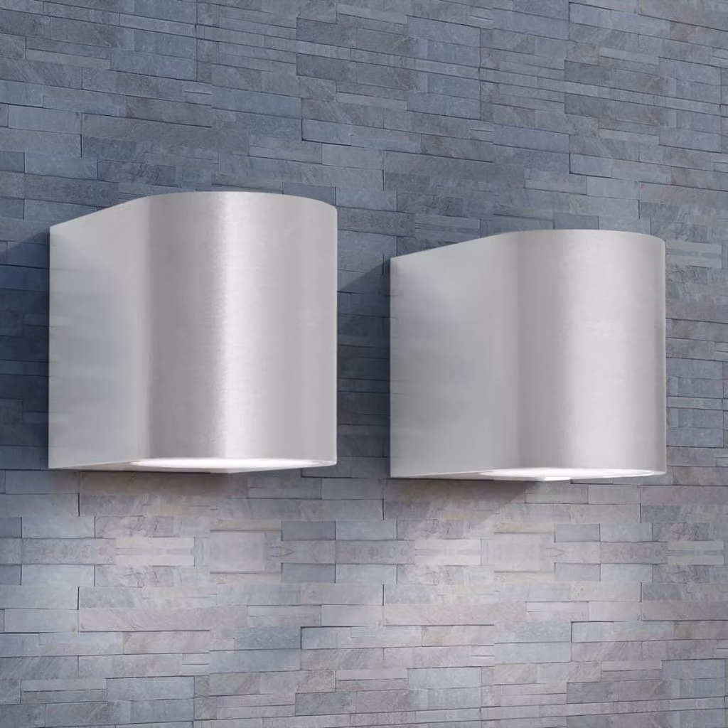 The Living Store Luci da parete per esterni a LED 2 pz. Rotondo verso il basso