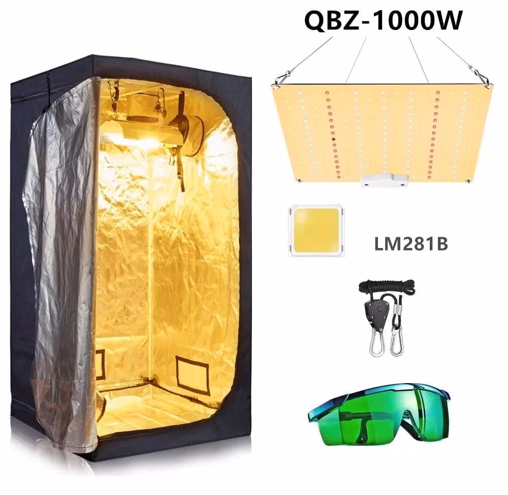 Tenda di coltivazione completa - Sistema di coltivazione indoor idroponico - Lampada LED per piante - 50 x 50 x 100 cm - Non dimmerabile - Struttura in alluminio
