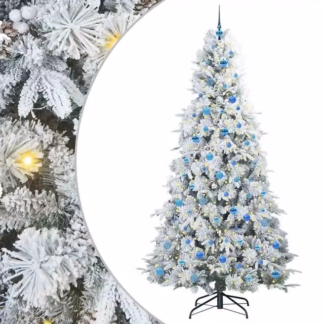 Albero di Natale | Decorazioni natalizie Artificiale con Rami Pieghevoli Bianco 240 cm
