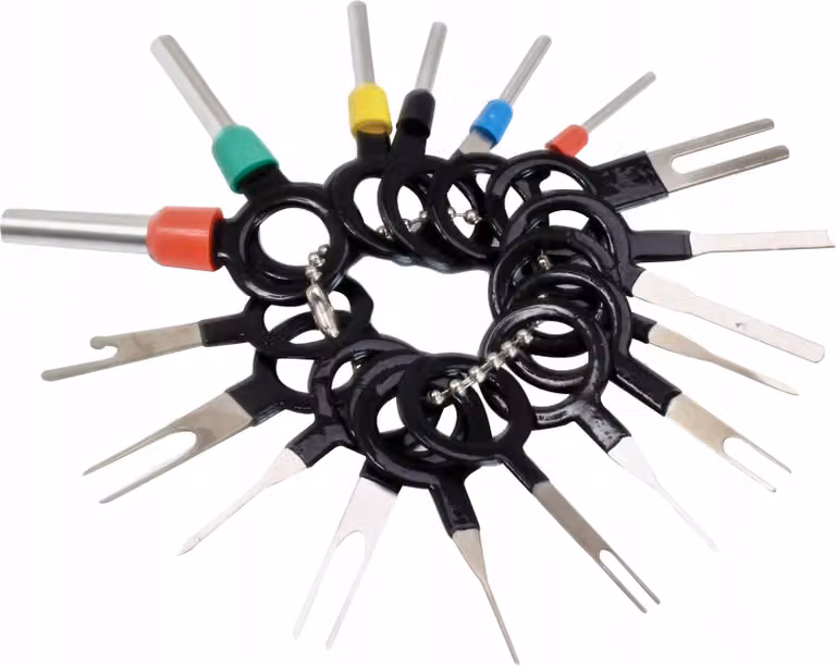 Set-kit strumenti per l'estrazione dei terminali (pin) da connettori e prese elettriche PIN estrattore,18 pezzi
