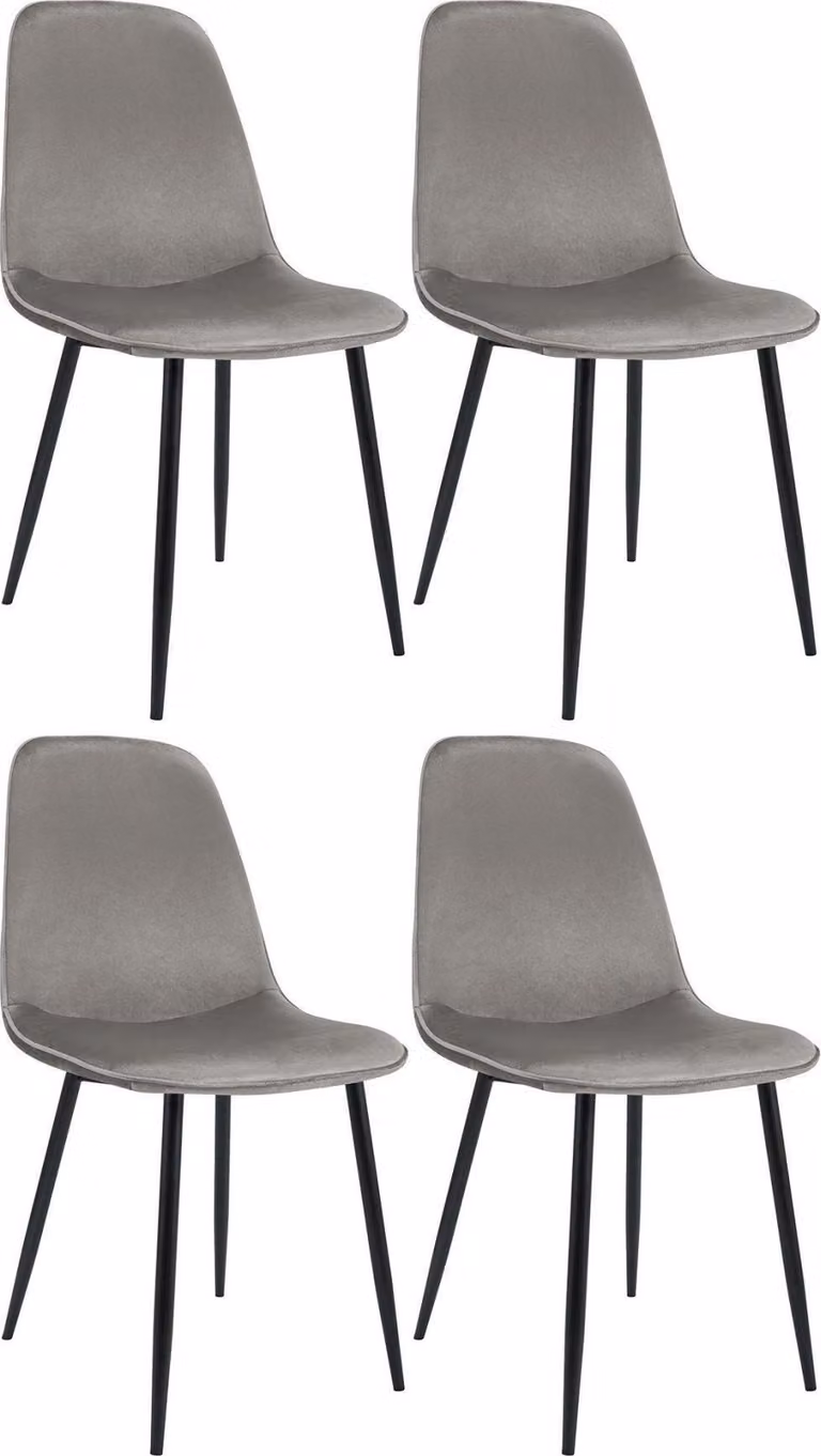 Set di quattro sedie per sala da pranzo - sedie da cucina - in velluto, dal design moderno e dall'elevato comfort di seduta