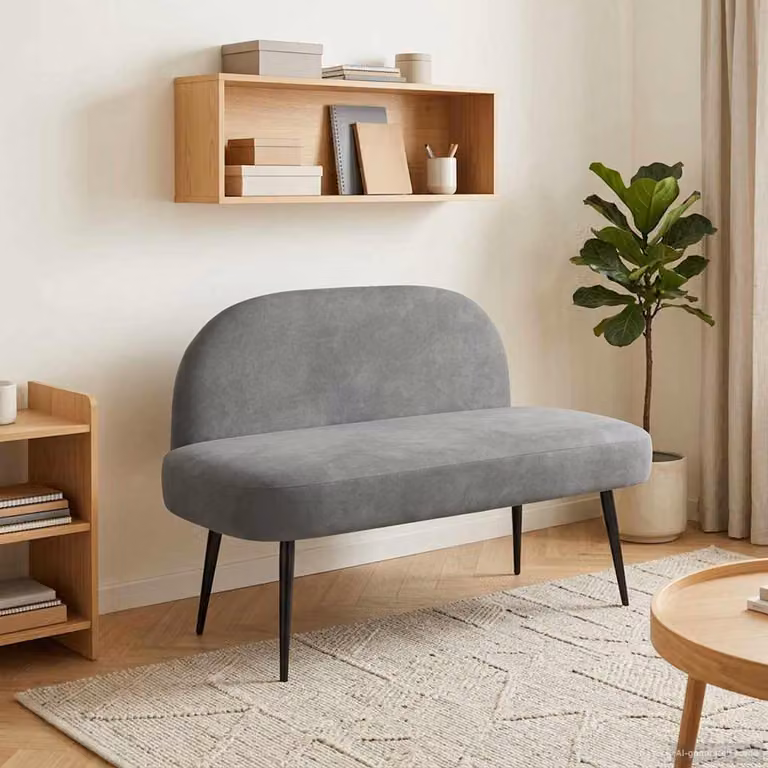 Panchina imbottita con schienale vidaXL in velluto grigio L: 110 cm, P: 60 cm, H: 76 cm