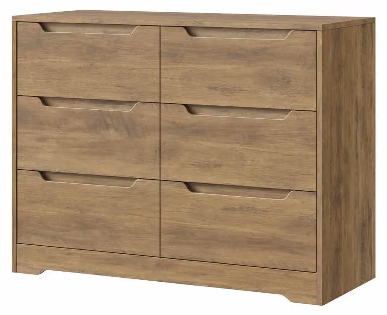 Credenza - Comò a 6 cassetti - Soluzione moderna per la camera da letto, il soggiorno e l'ingresso - In legno - Multicolore