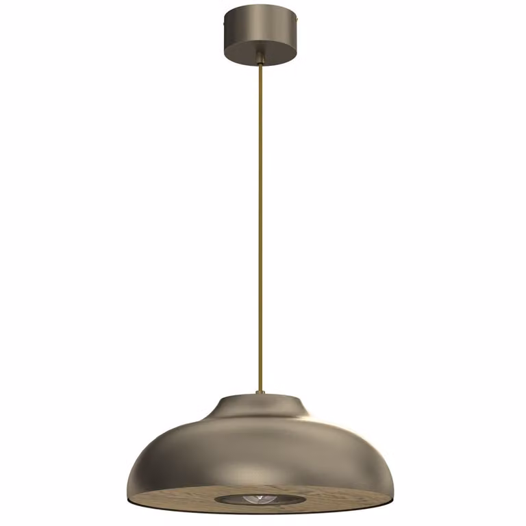 Lampada a sospensione Bilbao oro titanio 1xE27x15W metallo, dimensioni: 110x39x39 cm, IP20, Luminex