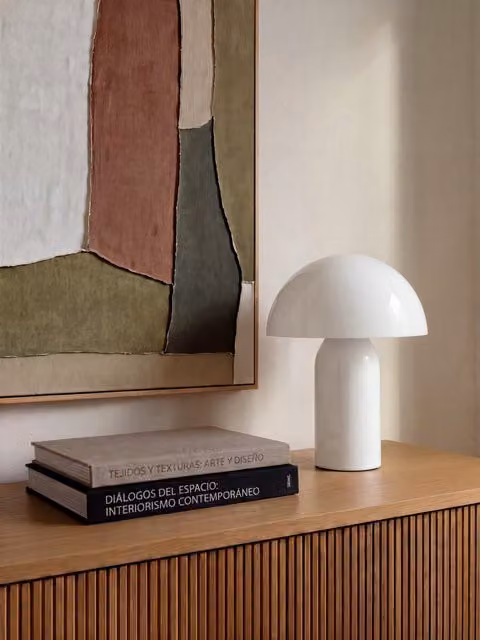 Lampada da tavolo Trip bianca in metallo e ceramica Kenay Home