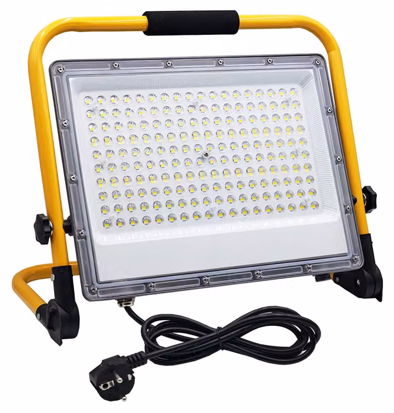 Lampada da cantiere LED da 150W, grado di protezione IP66 (resistente all'acqua), 15000 lumen, 6500K, con supporto portatile