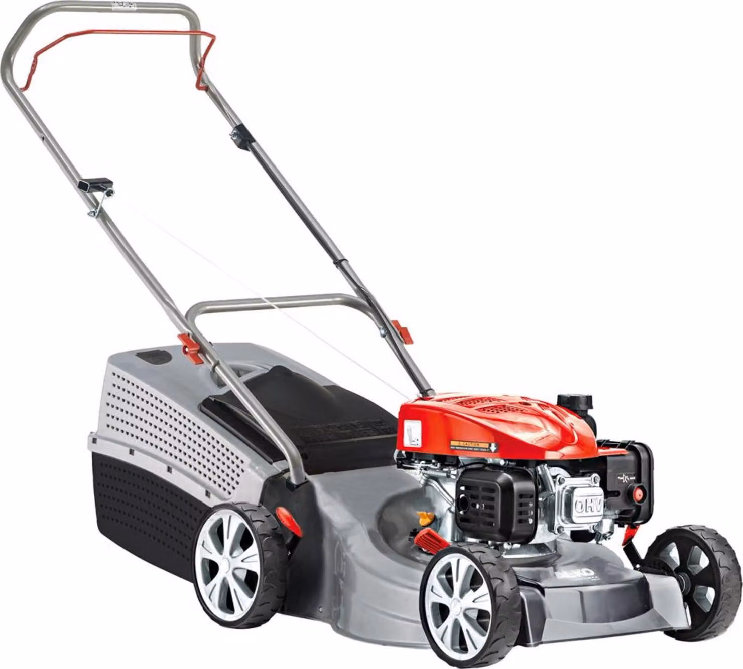 Tosaerba a benzina AL-KO Classic 4.62 P-A, larghezza di taglio di 46 cm, potenza del motore di 1,9 kW, regolazione singola delle ruote in 7 posizioni, per prati fino a 1100 m²