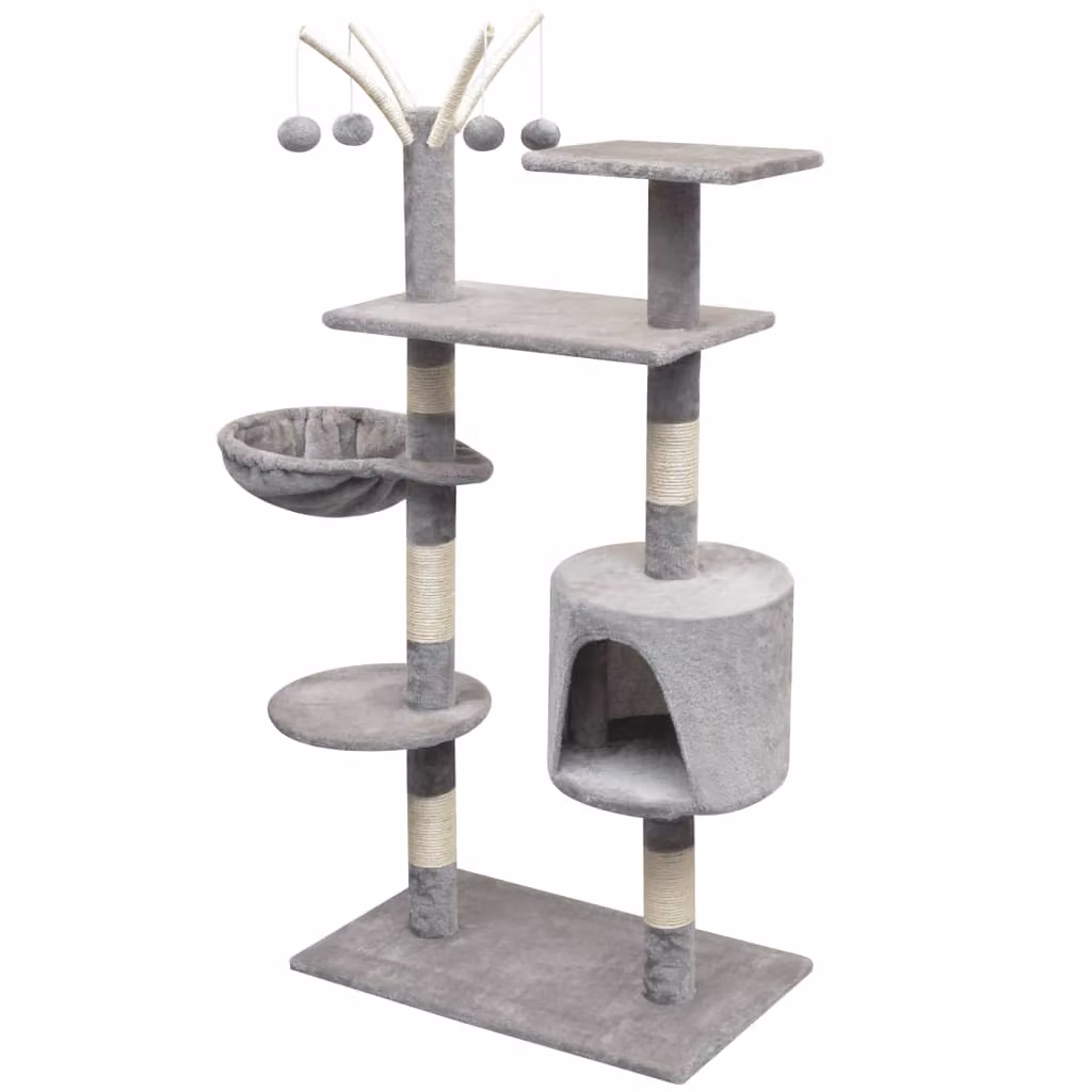 vidaXL Tiragraffi per gatti 125 cm Grigio