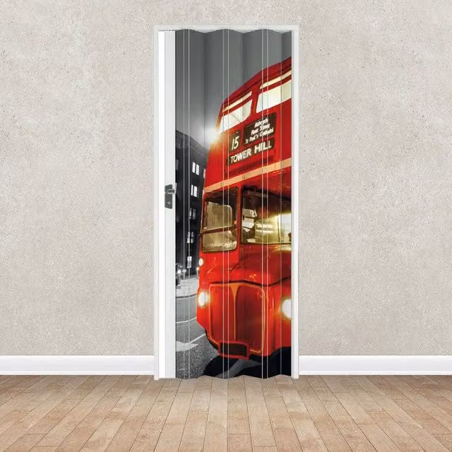 Porta a soffietto interna in PVC Bus mod. Vera multicolore L: 89,5 cm, H: 214 cm – 1