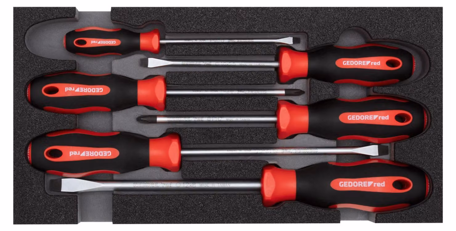 GEDORE rosso R22150013 Set di cacciaviti PH+SL 2/6 CT modulo 6 pezzi, 3301712
