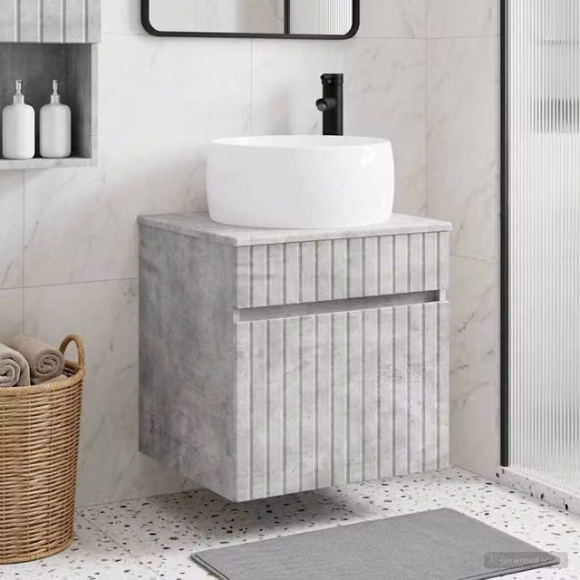 Mobile lavabo da parete Grigio Cemento 49 x 44,5 x 66 cm 890615