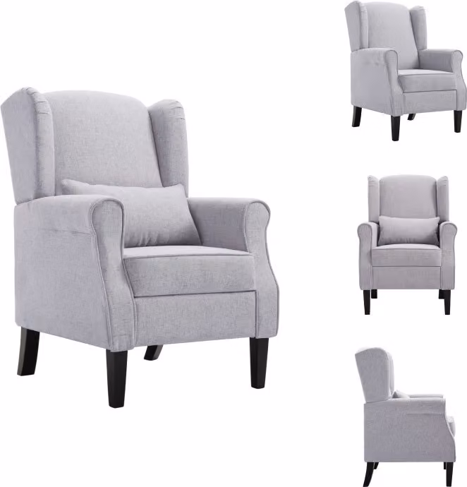 vidaXL Poltrona in tessuto grigio chiaro - Poltrona