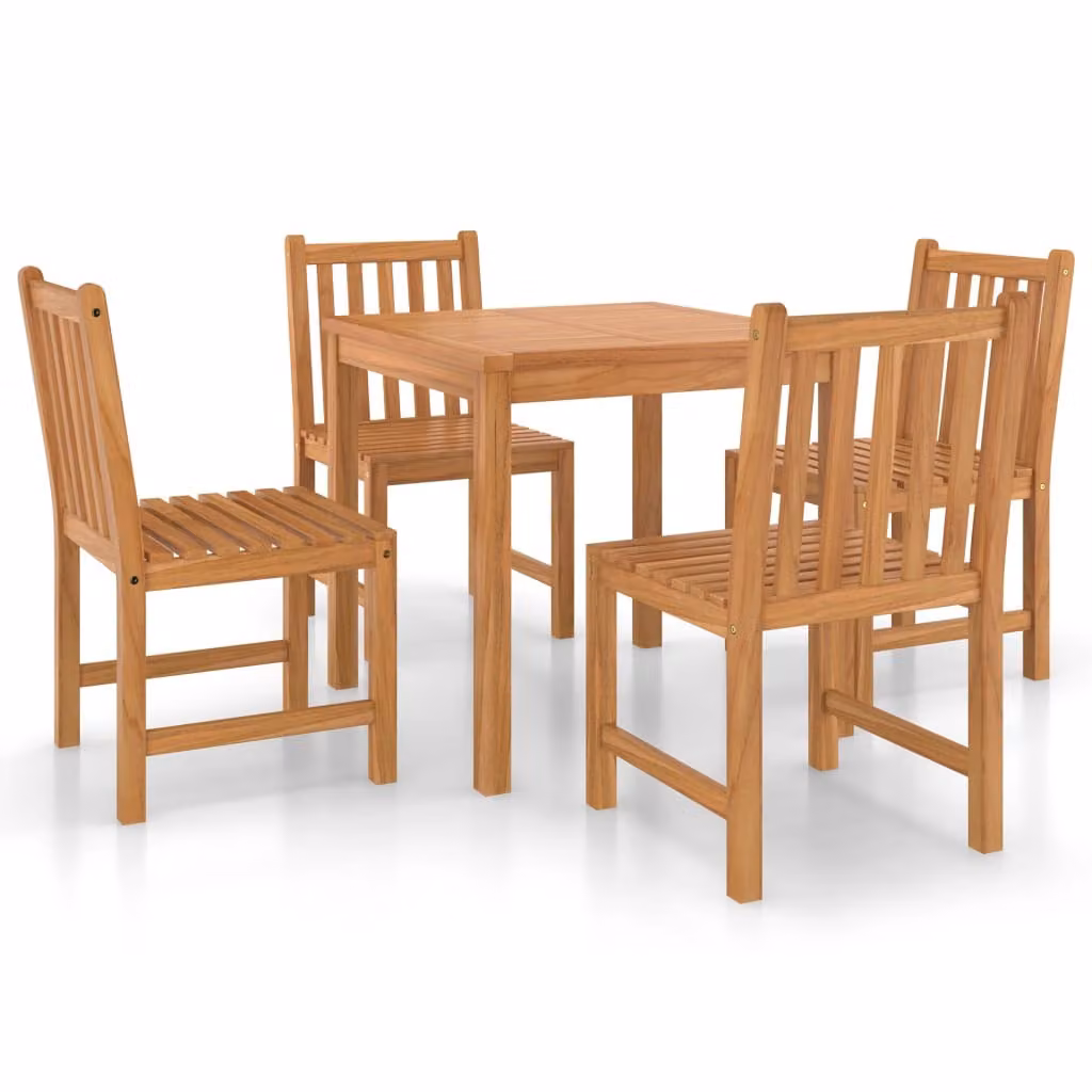 Set da pranzo da giardino 5 pz 80x80 cm in legno massello di teak