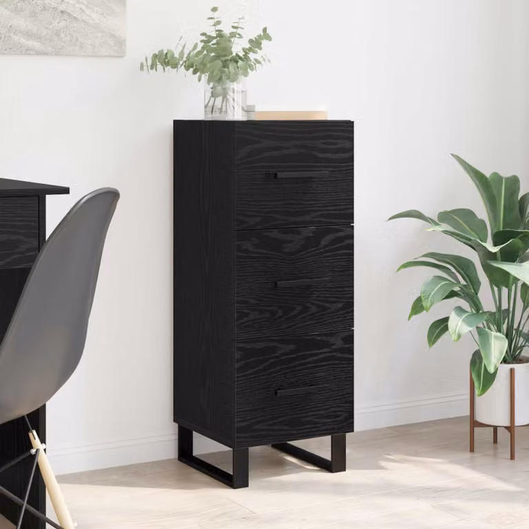Credenza con cassetto vidaXL in stile rustico, colore nero, L/P/H: 34,5 x 34 x 90 cm