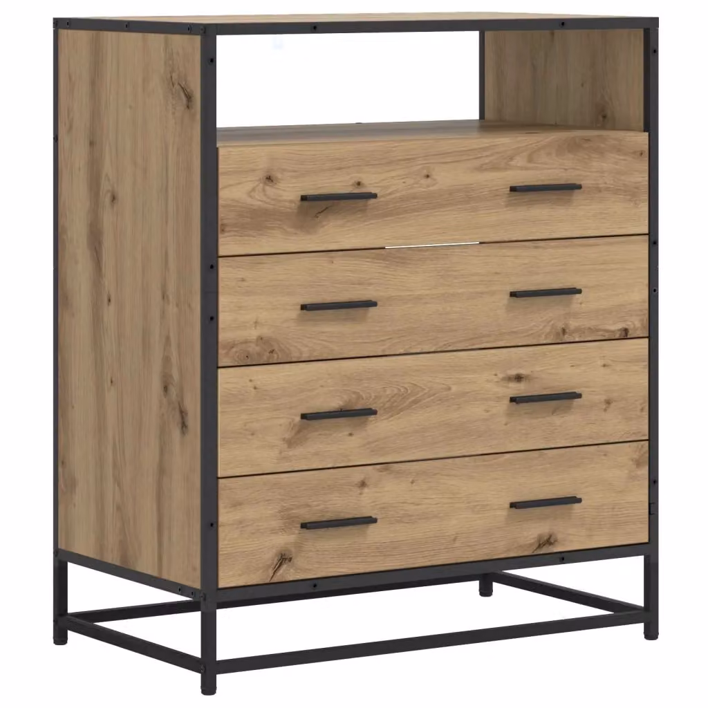 Mobile con 4 cassetti vidaXL in legno color rovere marrone per soggiorno o camera da letto L/P/H: 83,5 x 41 x 70 cm – 2