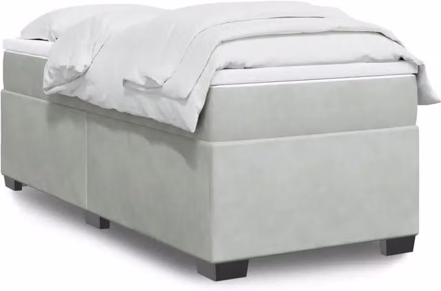 Giroletto a Molle con Materasso-Struttura Letto Grigio Chiaro 80x200 cm Velluto 189408
