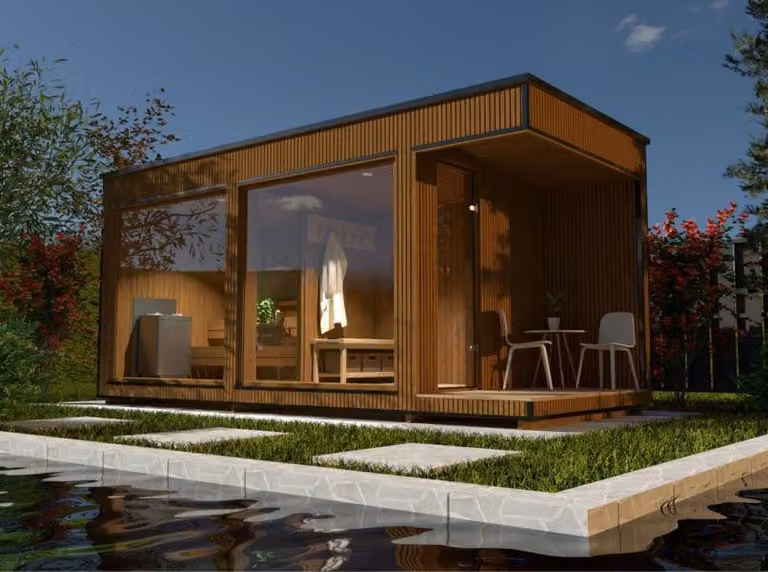 Sauna Trockensauna Massivholzsauna Landhaus Garten Saunas Häuschen