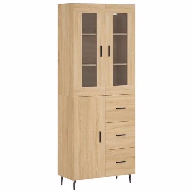 Credenza | Madia | Buffet da pranzo | Armadio da pranzo Rovere Sonoma 69,5x34x180 cm in Legno Multistrato