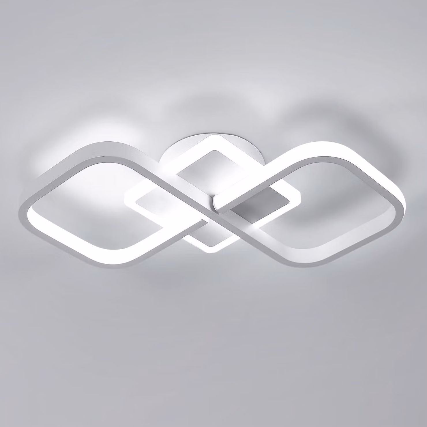 Lampada da soffitto quadrata Comely, 36W, 4050LM, 40,5 cm, paralume in acrilico. Lampada da soffitto moderna con luce bianca fredda (6500K), ideale per illuminare camere da letto, soggiorni e corridoi. Risparmio energetico