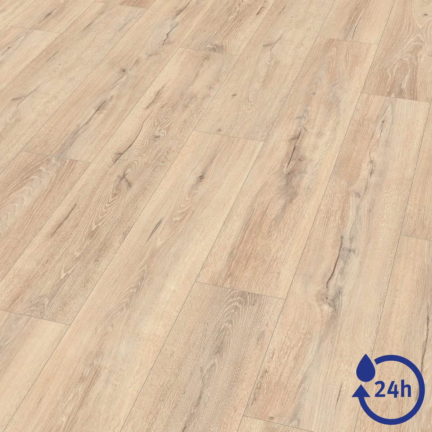 EGGER NatureSense* Pavimento laminato Aqua EL2416, finitura Melba, legno di quercia beige, dimensioni 1292x193x8 mm