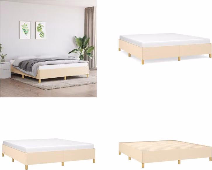vidaXL Struttura letto panna 180×200 cm in tessuto - Struttura letto - Cornici letto - Struttura letto - Letto