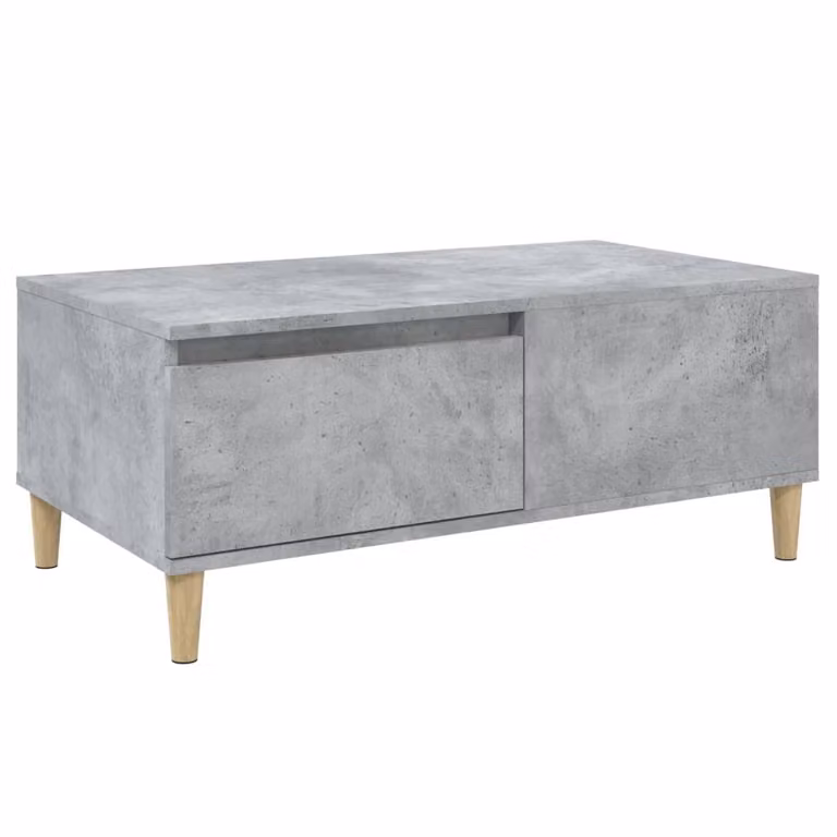 Tavolino Salotto Grigio Cemento 90x50x36,5 cm Legno Multistrato