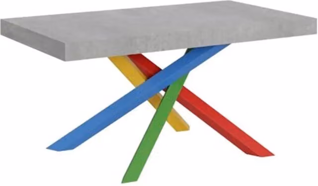 Tavolo allungabile Itamoby Volantis rettangolare colore grigio con gambe a X in metallo L: 180-440 cm, P: 90 cm – 1