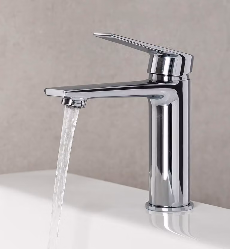 Badplaats Rubinetto Lavabo Rosa - Cromo - Miscelatore con Kit di Montaggio e Flessibili