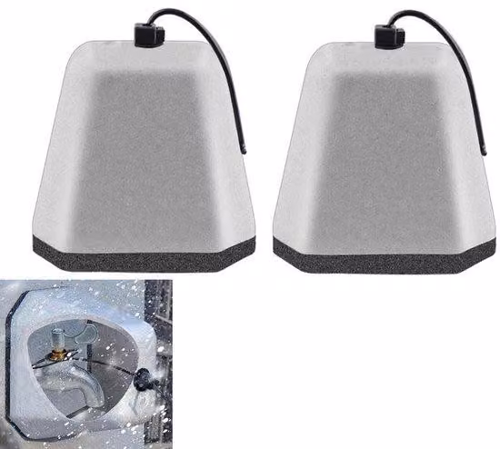 Protezione invernale per rubinetti (confezione da 2) - Guaina isolante per tubi esterni - Facile da installare - Protegge dal gelo e dalla formazione di ghiaccio - Riutilizzabile - Adatta per tubi esterni - Colore: grigio