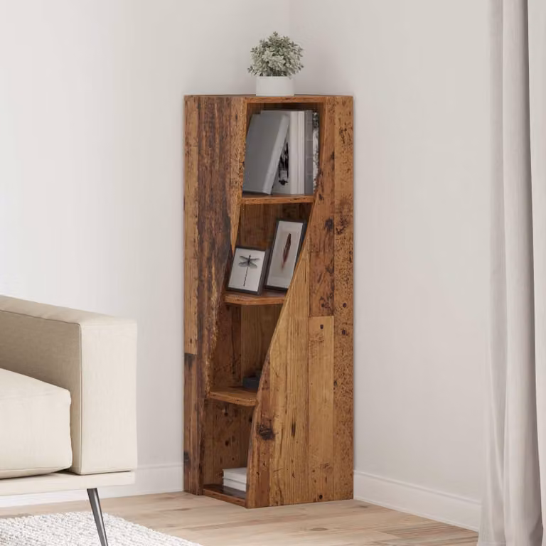 Mobile angolare vidaXL in legno ingegnerizzato effetto legno vecchio marrone L/P/H: 32 x 32 x 102 cm