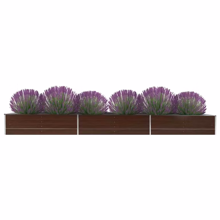 Letto rialzato da giardino vidaXL in acciaio zincato marrone L: 480 cm, P: 80 cm, H: 45 cm