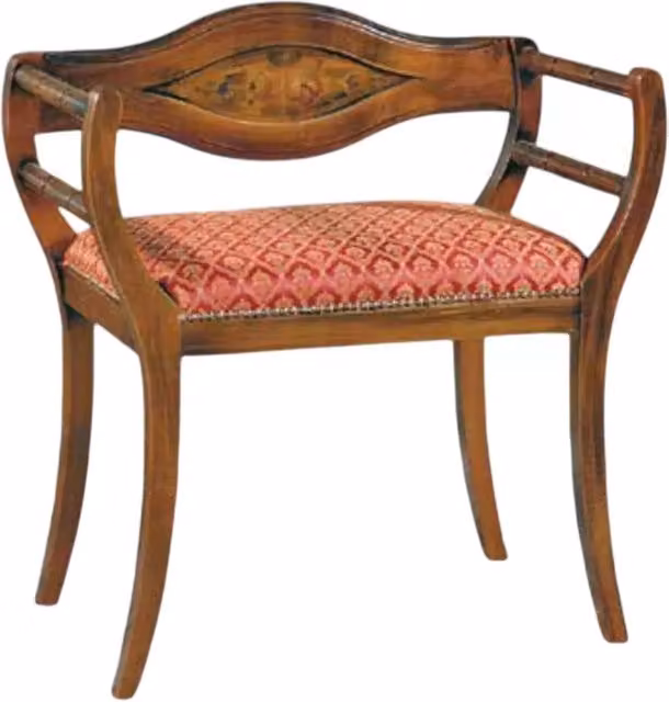 Poltrona imbottita in legno di faggio intagliata con decori geometrici Mobili 2G H 73,0 cm x L 66,0 cm x P 38,0 cm – 3