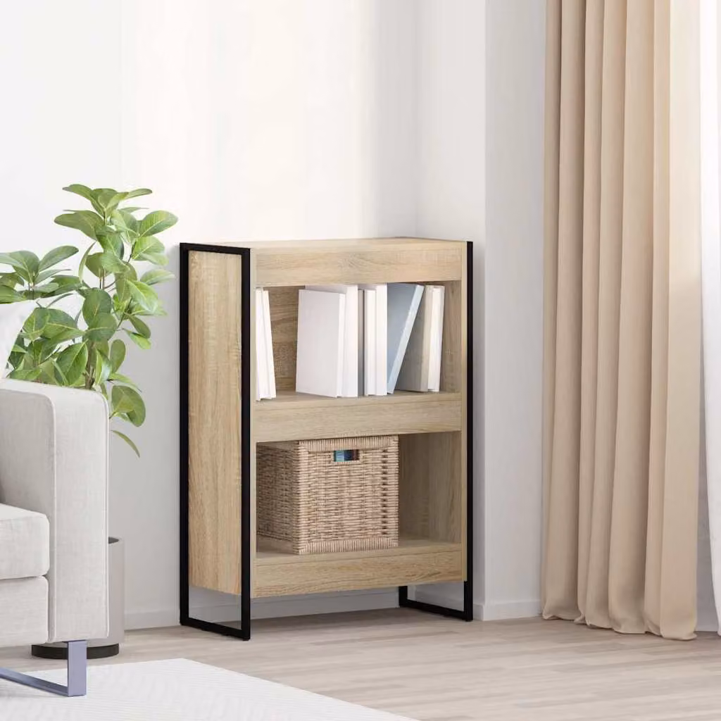 vidaXL Armadio per Libri in Legno e Metallo Stile Industrial, Colore Marrone, L 60 x P 30 x H 86,5 cm