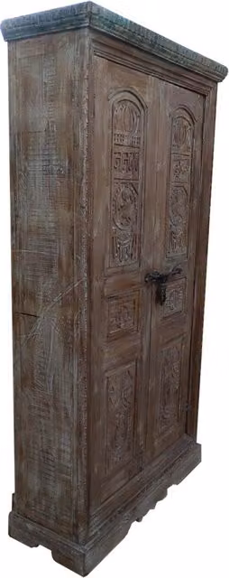 Armadio in legno Wanderlust Deco marrone con ante a battente L/P/H: 121 x 45 x 220 cm