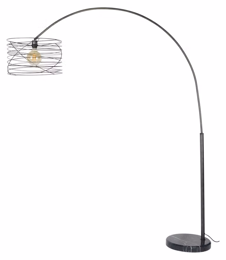 Lampada da terra FURNLUX Curl antracite 45 cm / Colore principale: nero / Dimensioni: 45 x 192 x 170 cm