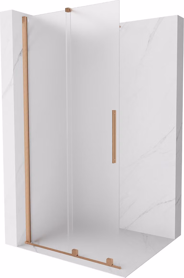 Mexen Velar parete doccia scorrevole Walk-in 70 x 200 cm, brina 8 mm, rame spazzolato - 871-070-000-33-65