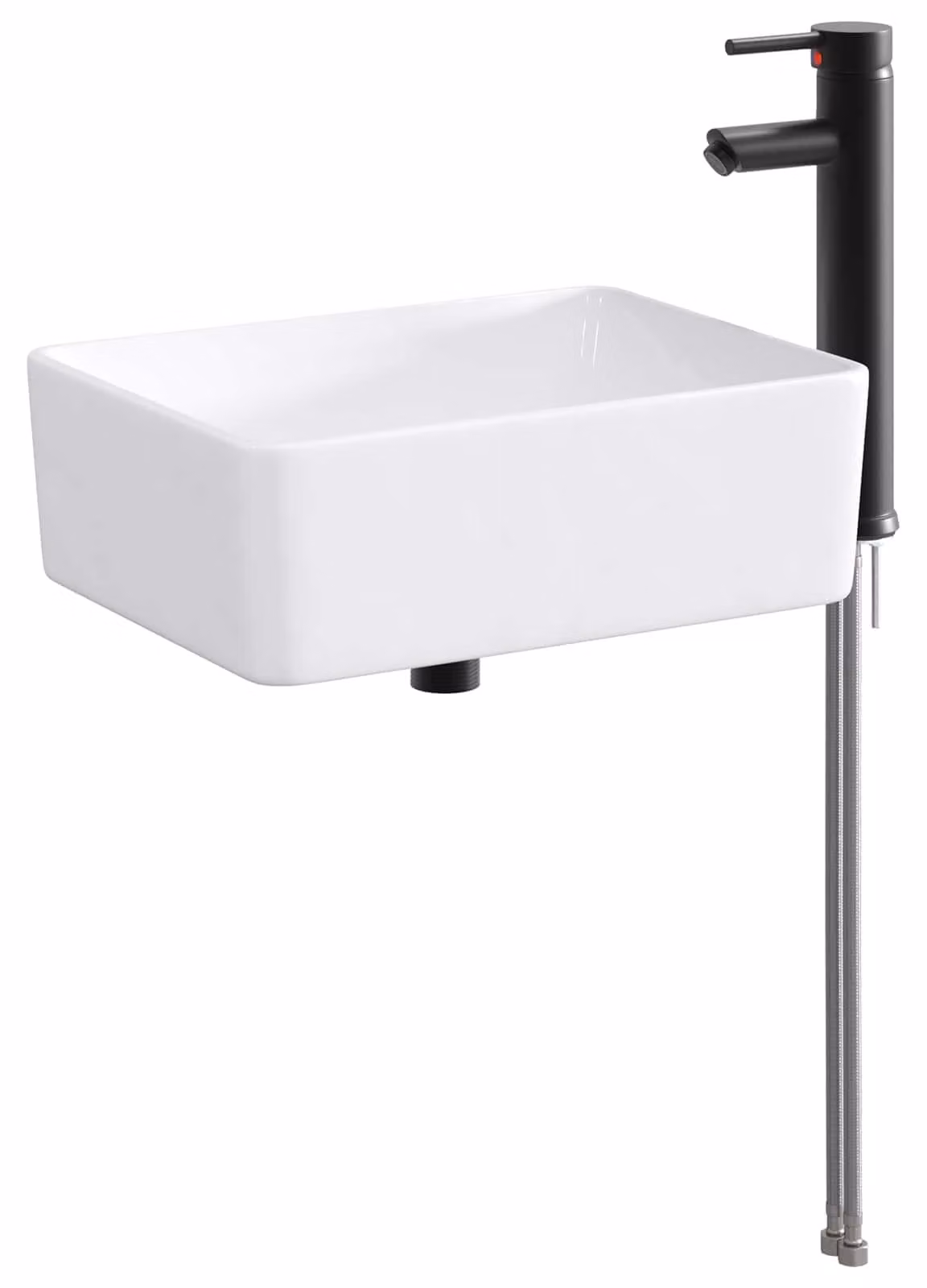 Lavabo da bagno Nero Opaco 40,5 x 30,5 x 13 cm Metallo