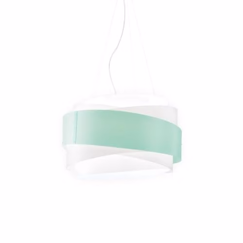 Sospensione Moderna Polilux ® Verde Pastello Metallo Cromo 1 Luce E27 D60Cm