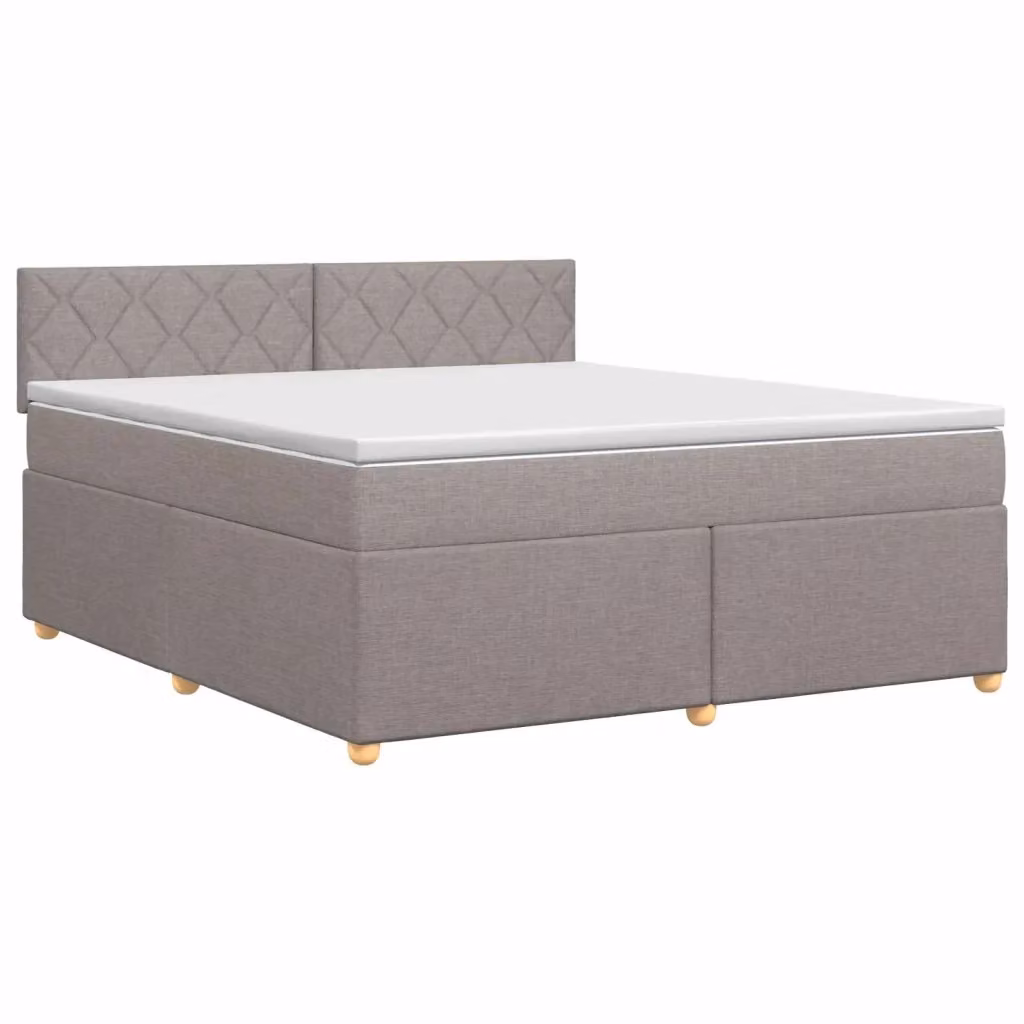 Letto box spring con materasso ibrido vidaXL in tessuto Tortora L/P: 180 x 200 cm – 2