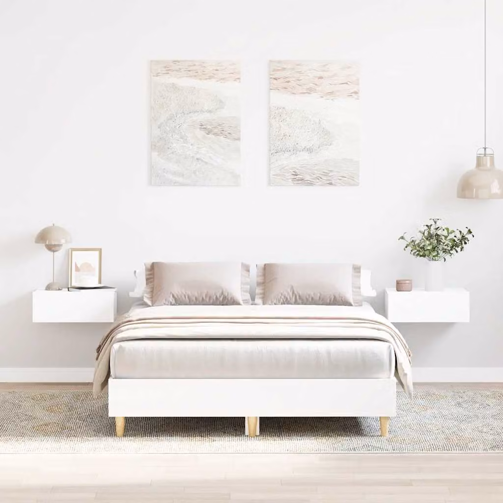 Giroletto vidaXL bianco in legno e MDF con doghe fisse per adulti L/P/H: 120 x 200 cm