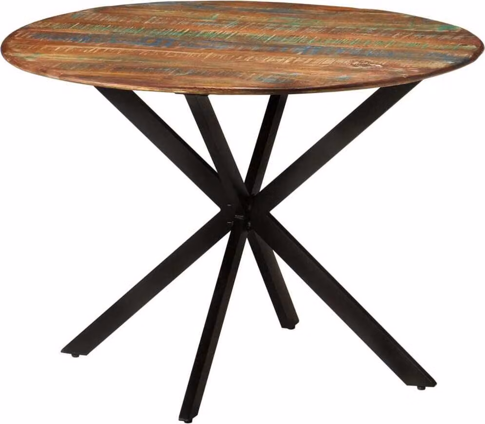 Maison Exclusive - Tavolo da pranzo Ø 110 x 78 cm in legno massello di recupero e acciaio