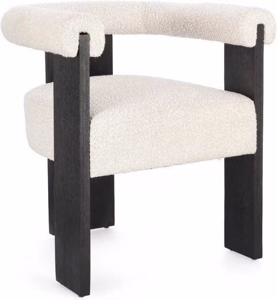 Sedia 70x60x71 cm Agape in Bouclè Nero/Naturale